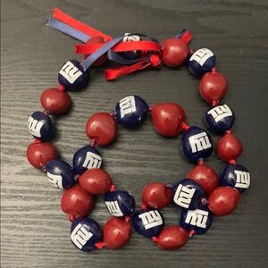 NY Giants NFL Go Nuts Kukui Nut Lei Necklace